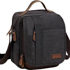 Messenger Bag Small, Canvas Water Resistant Crossbody Shoulder Bag Purse for Men